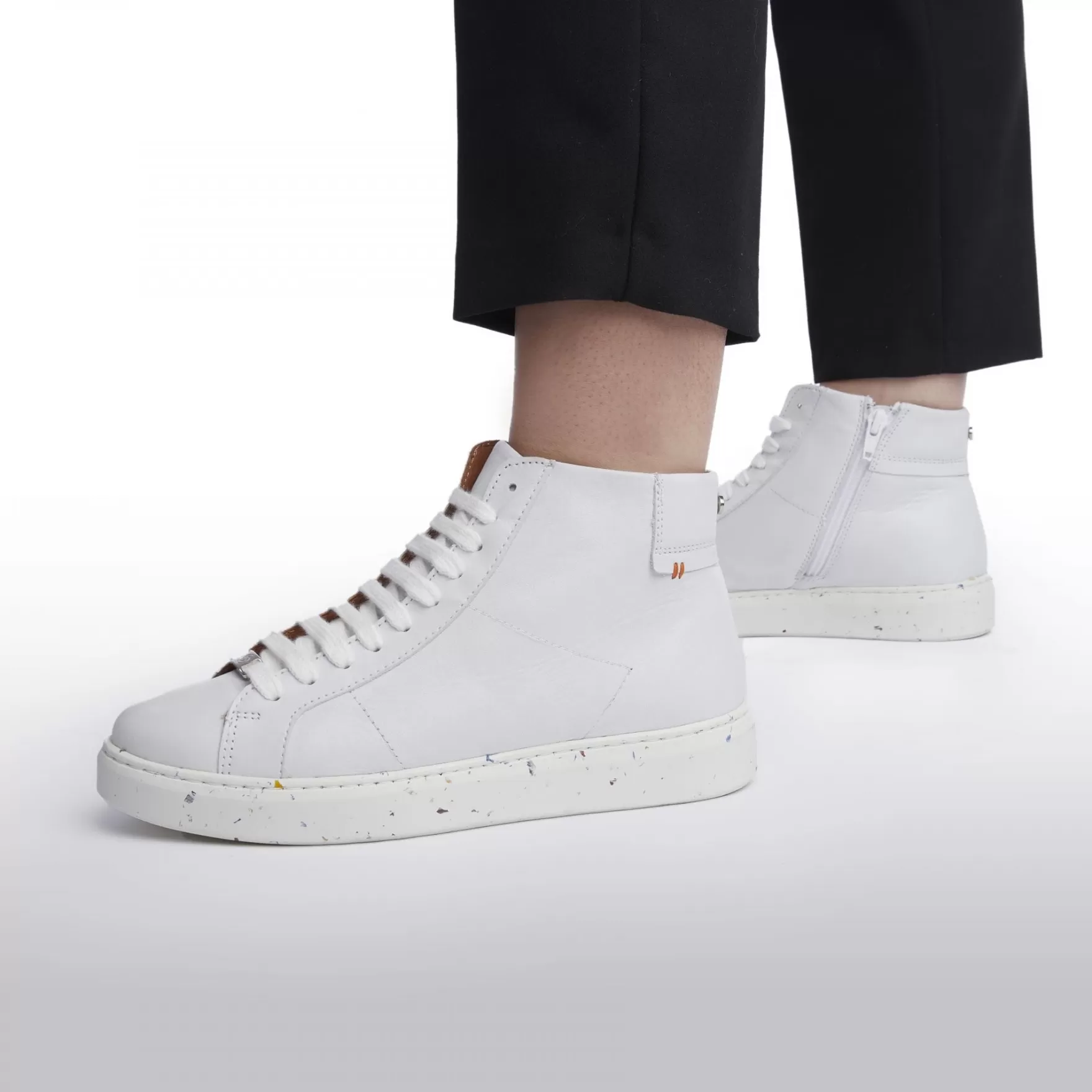 Sustainable Range | White Trainers | High-Top Trainers*Moda in Pelle Sustainable Range | White Trainers | High-Top Trainers